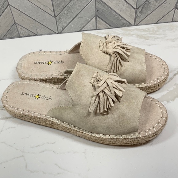 SEVEN DIALS WENDELLE SUEDE TASSEL SLIDES - Picture 3 of 13